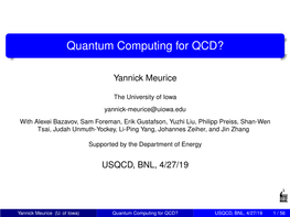 Quantum Computing for QCD?
