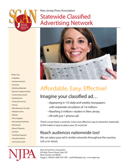 Affordable. Easy. Effective! Statewide Classified Advertising Network