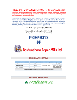 Bashundhara Paper Mills Ltd. BSA : Bangladesh Standards of Auditing BSEC : Bangladesh Securities and Exchange Commission C CDBL : Central Depository Bangladesh Ltd