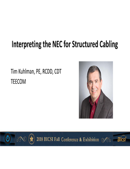 Interpreting the NEC for Structured Cabling