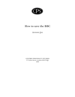 How to Save the BBC