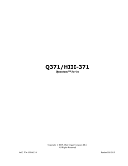 033-00214 Owners Manual Q371 HIII-371