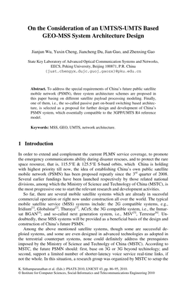 On the Consideration of an UMTS/S-UMTS Based GEO-MSS System Architecture Design