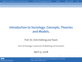 Introduction to Sociology: Concepts, Theories and Models