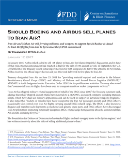 Should Boeing and Airbus Sell Planes to Iran Air?