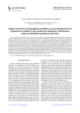 Impact of Land Use and Geological Conditions on Selected Physical Soil