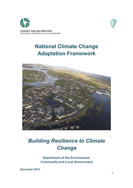 National Climate Change Adaptation Framework Building Resilience To