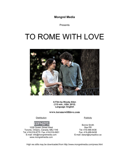 To Rome with Love