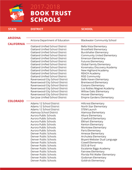 2017-2018 Book Trust Schools