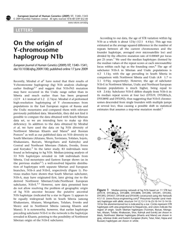 On the Origin of Y-Chromosome Haplogroup