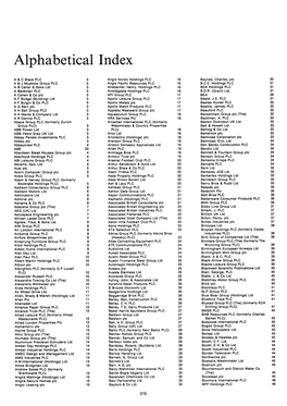 Alphabetical Index