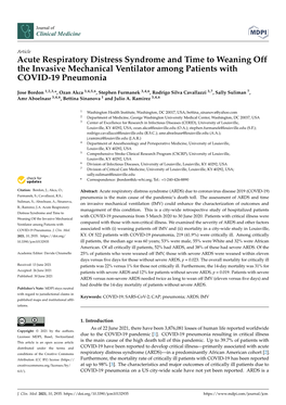 Acute Respiratory Distress Syndrome and Time to Weaning Off the Invasive Mechanical Ventilator Among Patients with COVID-19 Pneumonia