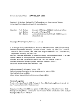 Curriculum Vitae - ALAN FEDUCCIA (2020)