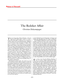 The Redeker Affair Christian Delacampagne