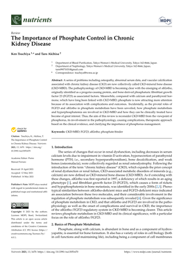 The Importance of Phosphate Control in Chronic Kidney Disease