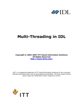 Multi-Threading in IDL