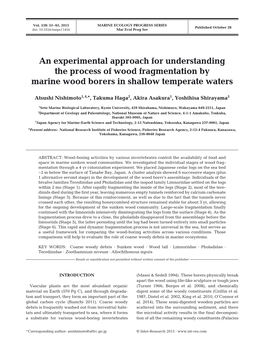 An Experimental Approach for Understanding the Process of Wood Fragmentation by Marine Wood Borers in Shallow Temperate Waters