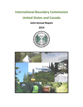 International Boundary Commission United States and Canada Joint Annual Report 2014