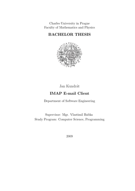 BACHELOR THESIS Jan Kundrát IMAP E-Mail Client