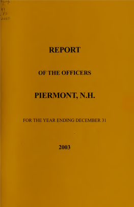 Annual Report of the Town of Piermont