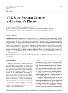 VPS35, the Retromer Complex and Parkinson's Disease