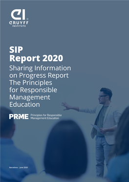 SIP Report 2020 Sharing Information on Progress Report the Principles for Responsible Management Education