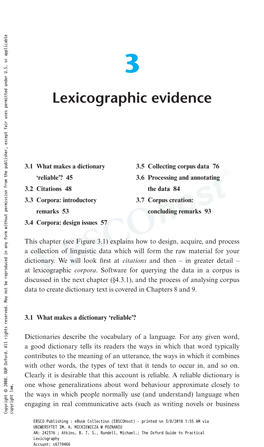 Lexicographic Evidence