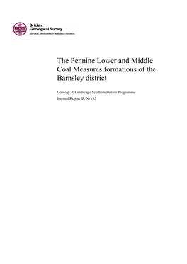 The Pennine Lower and Middle Coal Measures Formations of the Barnsley District