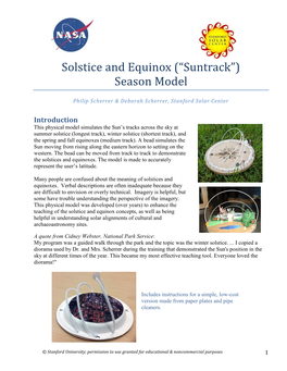 Winter Solstice (Shortest Track), and the Spring and Fall Equinoxes (Medium Track)