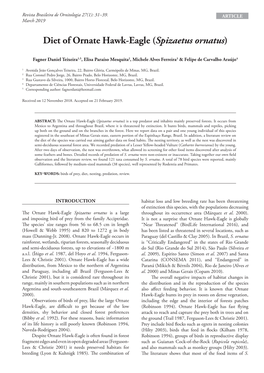 Diet of Ornate Hawk-Eagle (Spizaetus Ornatus)