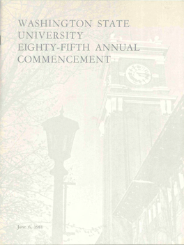 Washington State University Eighty-Fifth Annual Commencement