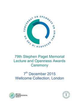 79Th Stephen Paget Memorial Lecture and Openness Awards Ceremony 7