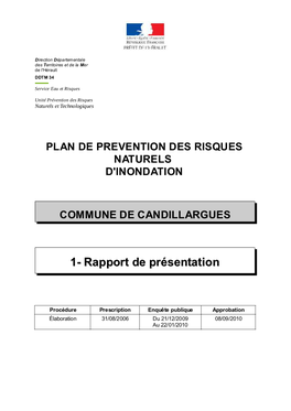 Plan De Prevention Des Risques Naturels D'inondation Commune De Candillargues 1