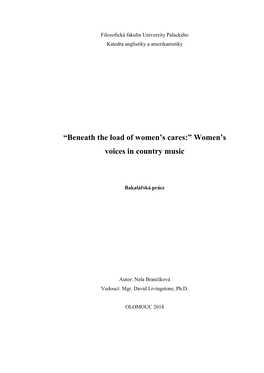 Beneath the Load of Women's Cares
