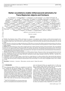 Stellar Occultations Enable Milliarcsecond Astrometry for Trans-Neptunian Objects and Centaurs F