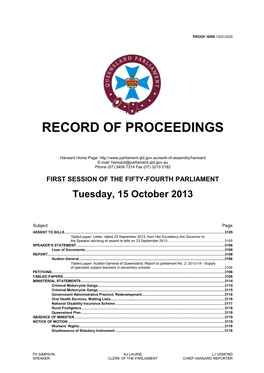 Record of Proceedings