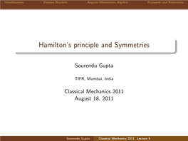 Hamilton's Principle and Symmetries