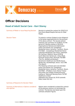 Officer Decisions