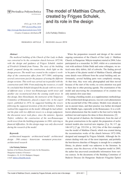 The Model of Matthias Church, Created by Frigyes Schulek, and Its Role in the Design 2014 45 1 9 Fig