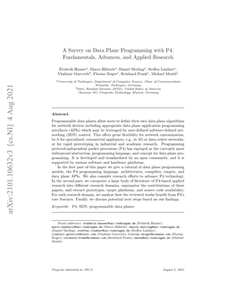 A Survey on Data Plane Programming with P4: Fundamentals, Advances, and Applied Research