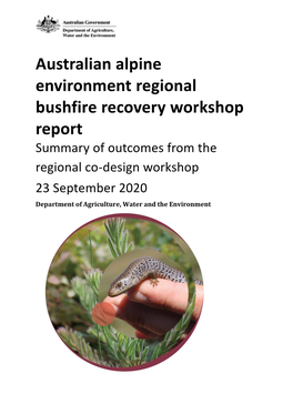 Australian Alpine Environment Regional Bushfire Recovery