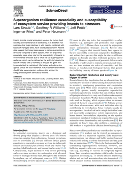 Superorganism Resilience: Eusociality and Susceptibility of Ecosystem