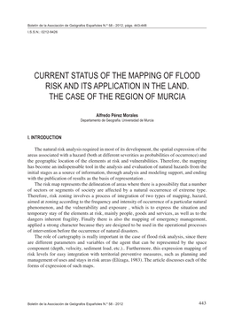 Current Status of the Mapping of Flood Risk and Its Application in the Land