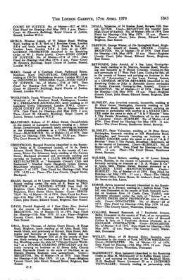 The London Gazette, I?Th April 1979 5043