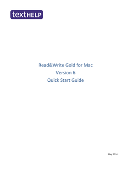 Read&Write Gold for Mac Version 6 Quick Start Guide