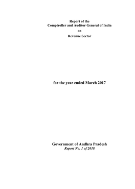 For the Year Ended March 2017 Government of Andhra Pradesh