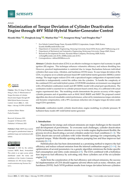 Minimization of Torque Deviation of Cylinder Deactivation Engine Through 48V Mild-Hybrid Starter-Generator Control