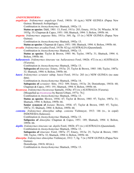ANONYCHOMYRMA Anguliceps. Iridomyrmex Anguliceps Forel, 1901B: 18 (Q.M.) NEW GUINEA (Papua New Guinea: Bismarck Archipelago)