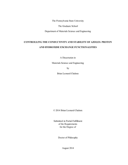 Open B. L. Chaloux Dissertation