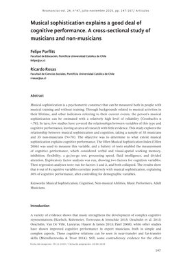 Musical Sophistication Explains a Good Deal of Cognitive Performance. a Cross-Sectional Study of Musicians and Non-Musicians